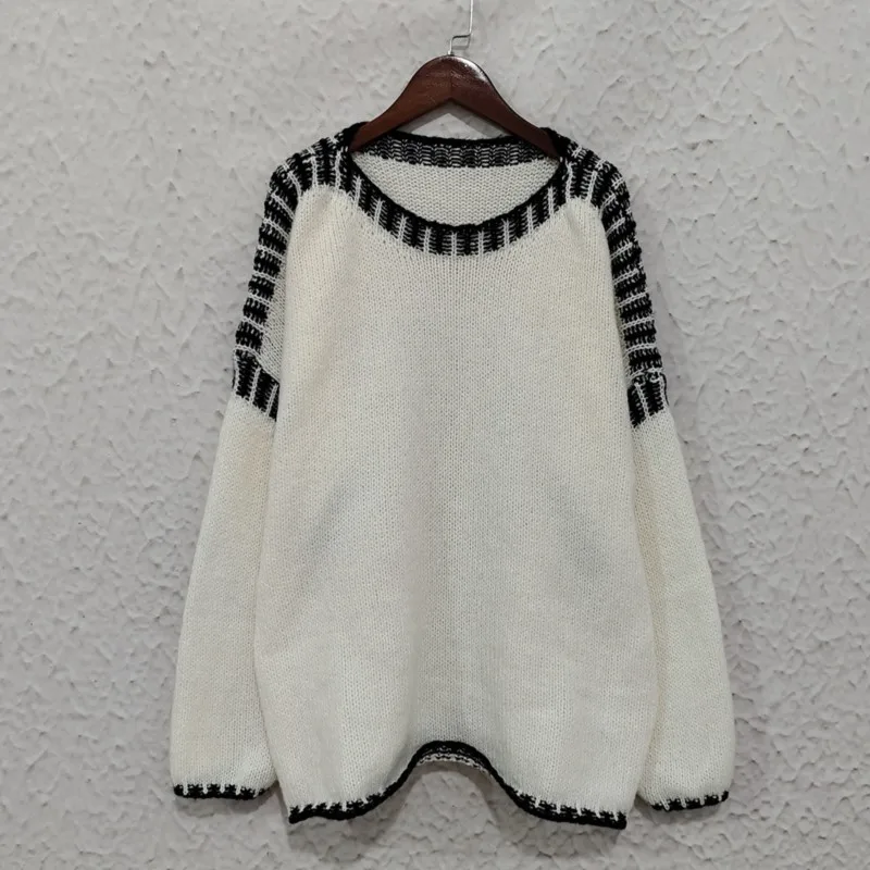 Simple Casual Knitwear Sweater New 2025 Autumn/Winter Pullover Long-sleeved Large Size Thicken Sweater Soft Women's Clothing - Image 6